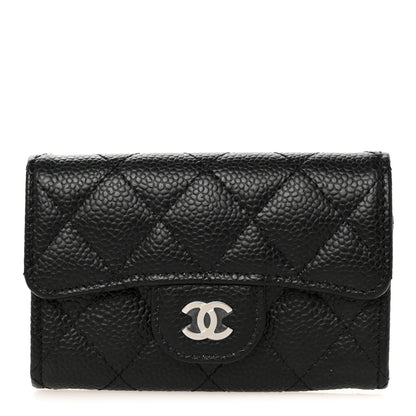 Chanel Caviar Quilted Flap Card Holder Wallet Black 1 of 9