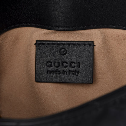 Gucci Calfskin Matelasse Super Mini GG Marmont Shoulder Bag Black 6 of 13