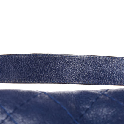 Chanel Glazed Calfskin Stitched XL On The Road Flap Blue 13 of 15