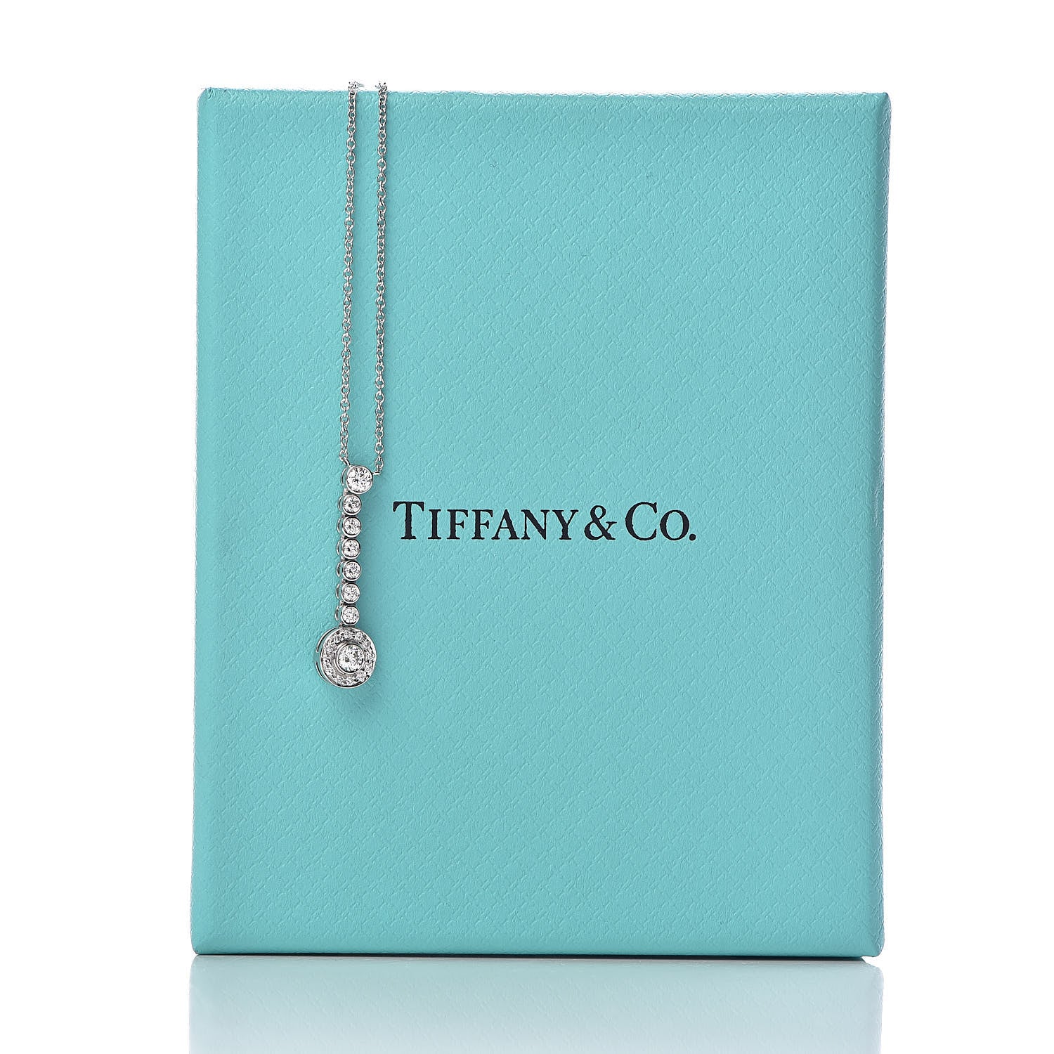 Tiffany Platinum Diamond Circlet Drop Pendant Necklace 8 of 8