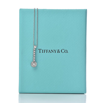 Tiffany Platinum Diamond Circlet Drop Pendant Necklace 8 of 8