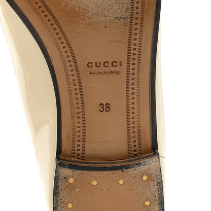 Gucci Vitello Vernice Soft Womens Jordaan Loafers 38 New Ivoire 7 of 10