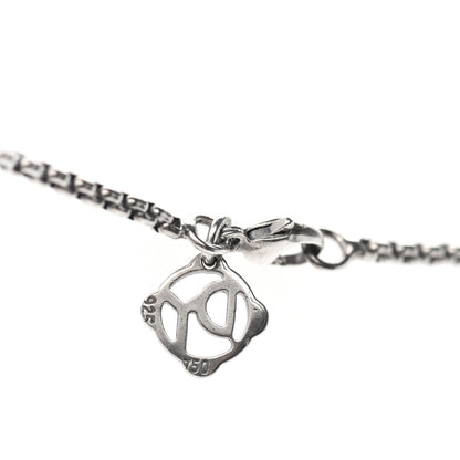 David Yurman Sterling Silver 18K White Gold Diamond Pave Ball Box Chain Necklace 4 of 5