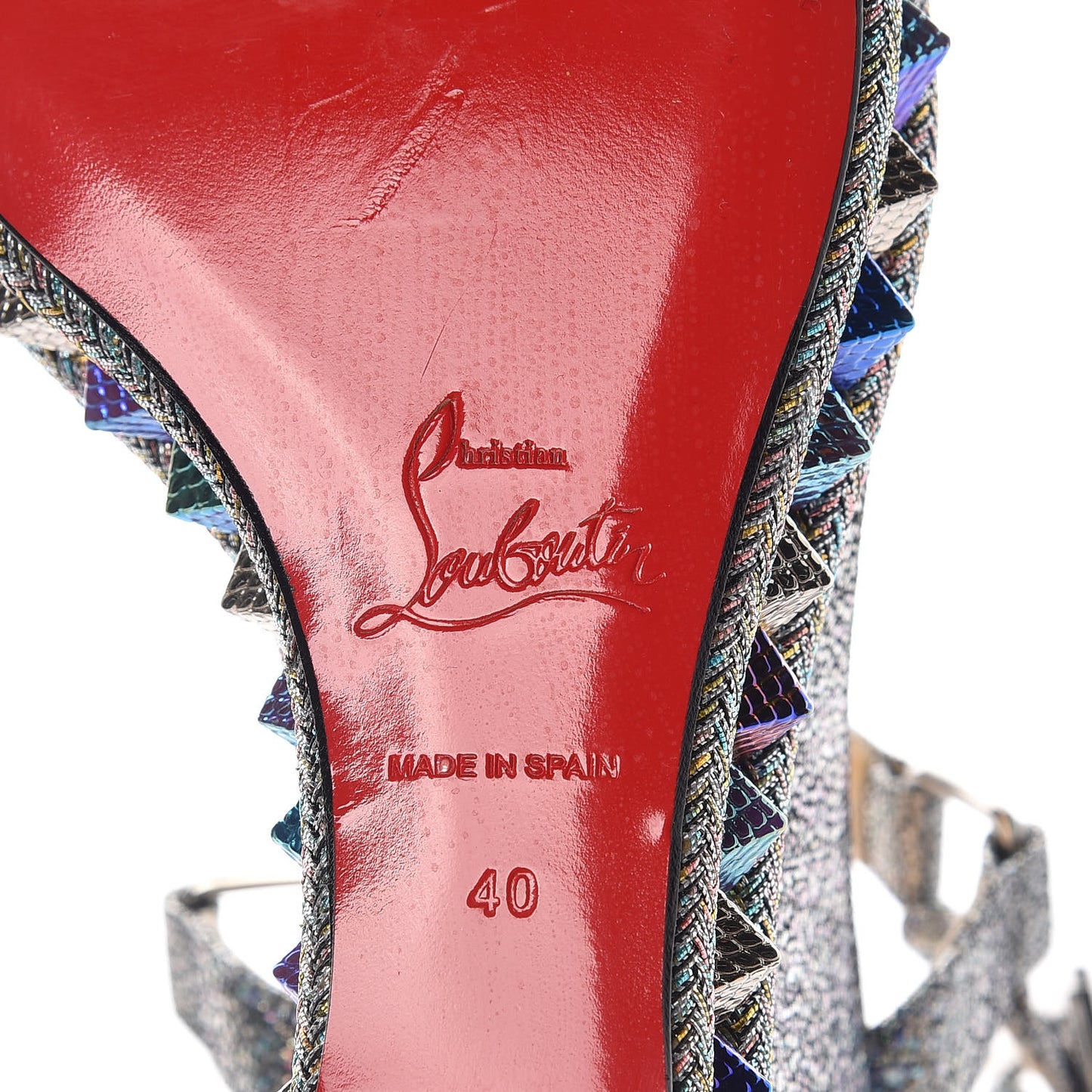 Nappa Mica Pyraclou 110 Wedge Sandals 40 Silver