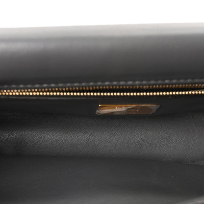 Fendi Nappa Small FF Embossed Mid Chain Baguette Anthracite 5 of 9