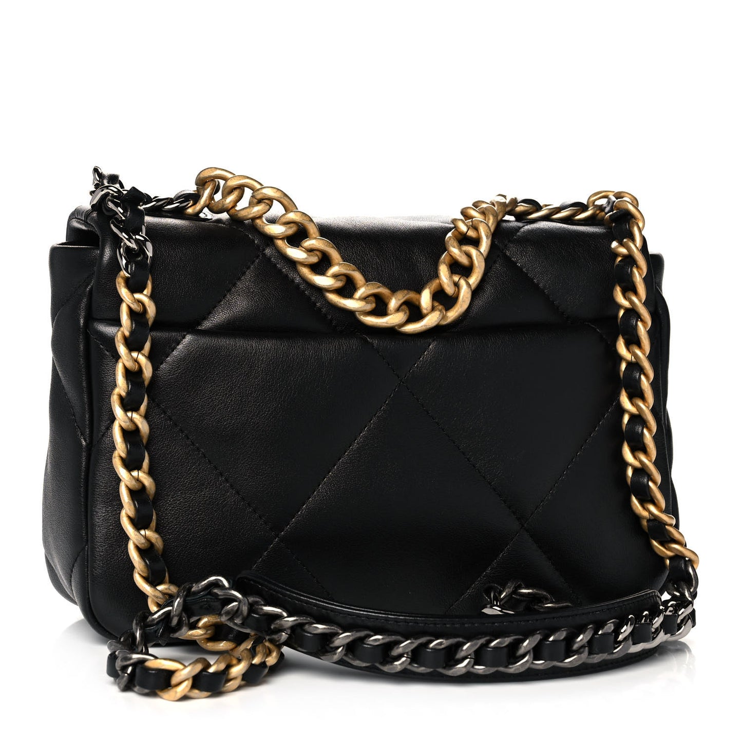 Lambskin Quilted Medium Chanel 19 Flap Black