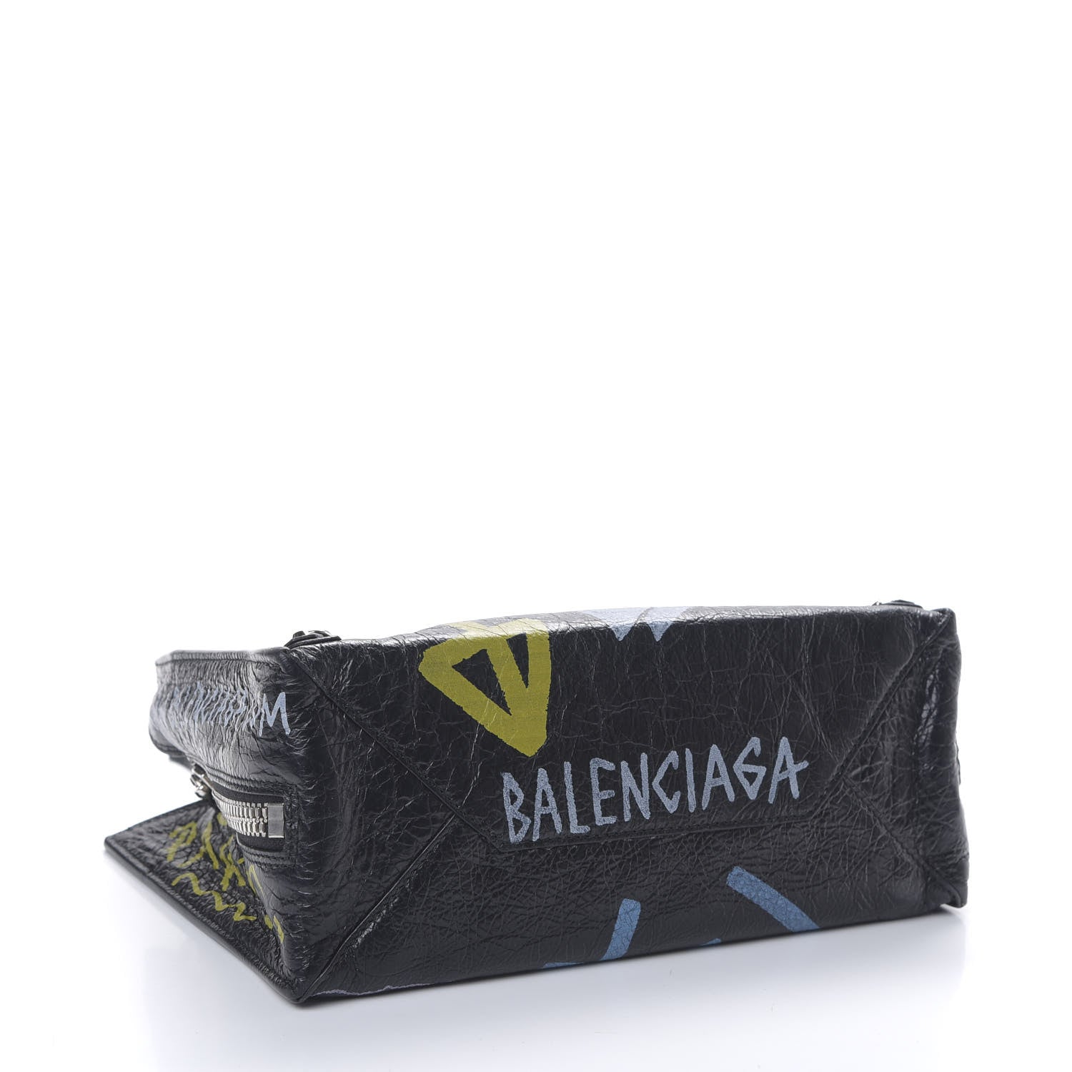 Balenciaga Agneau Graffiti Papier A6 Zip Around Tote Black 3 of 8