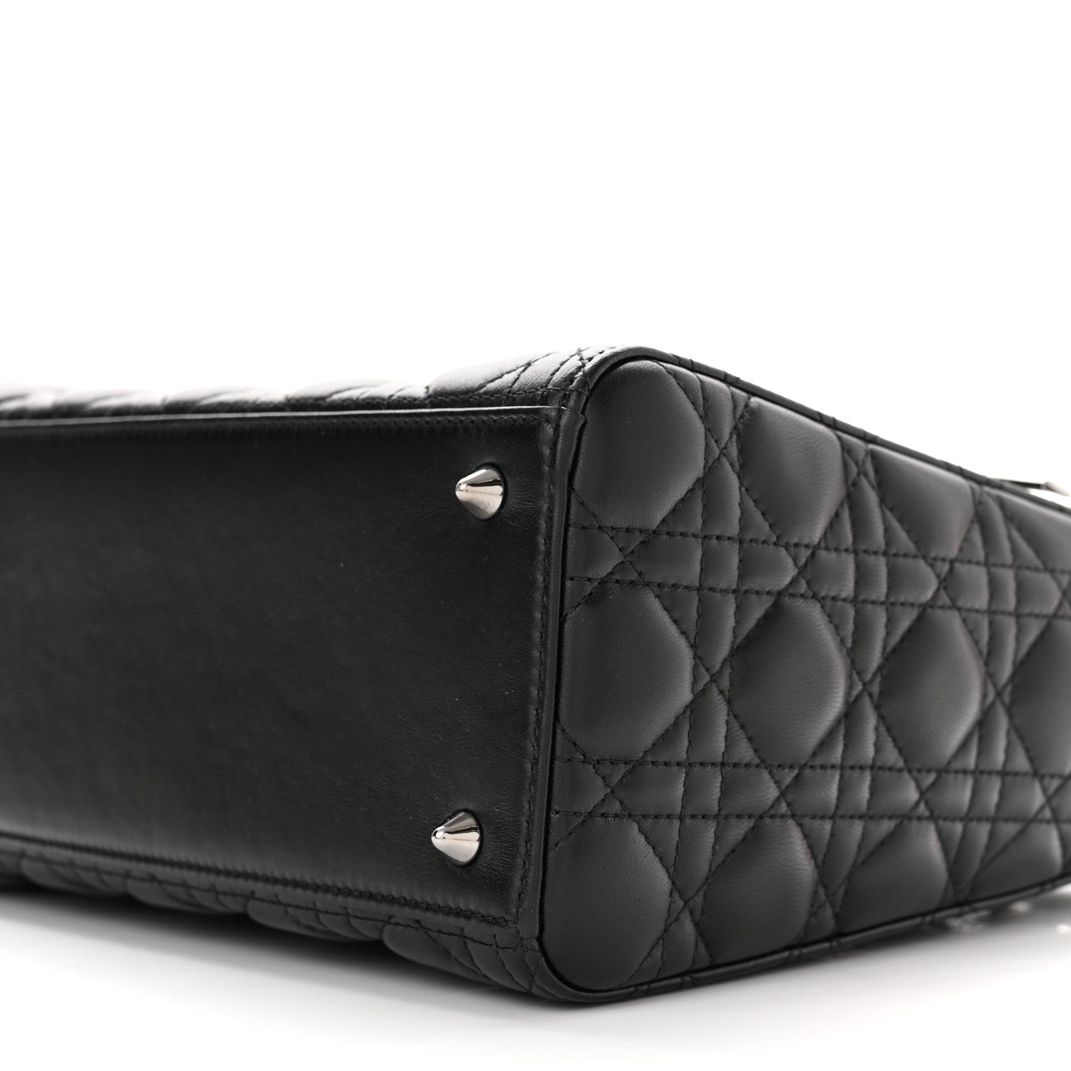 Christian Dior Lambskin Cannage Medium Lady Dior Black 10 of 11