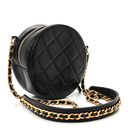 Chanel Goatskin Quilted Chanel 19 Round Clutch With Chain Black 3 of 10