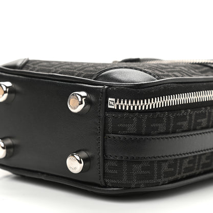 Fendi Recycled Fabric Jacquard Vitello Astro Micro FF Mini Trolley Bag Asfalto Black 10 of 10