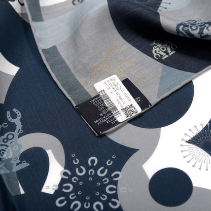 Hermes Cotton Silk Mr Farrier Shawl 140 Acier Gris Anthracite 3 of 5