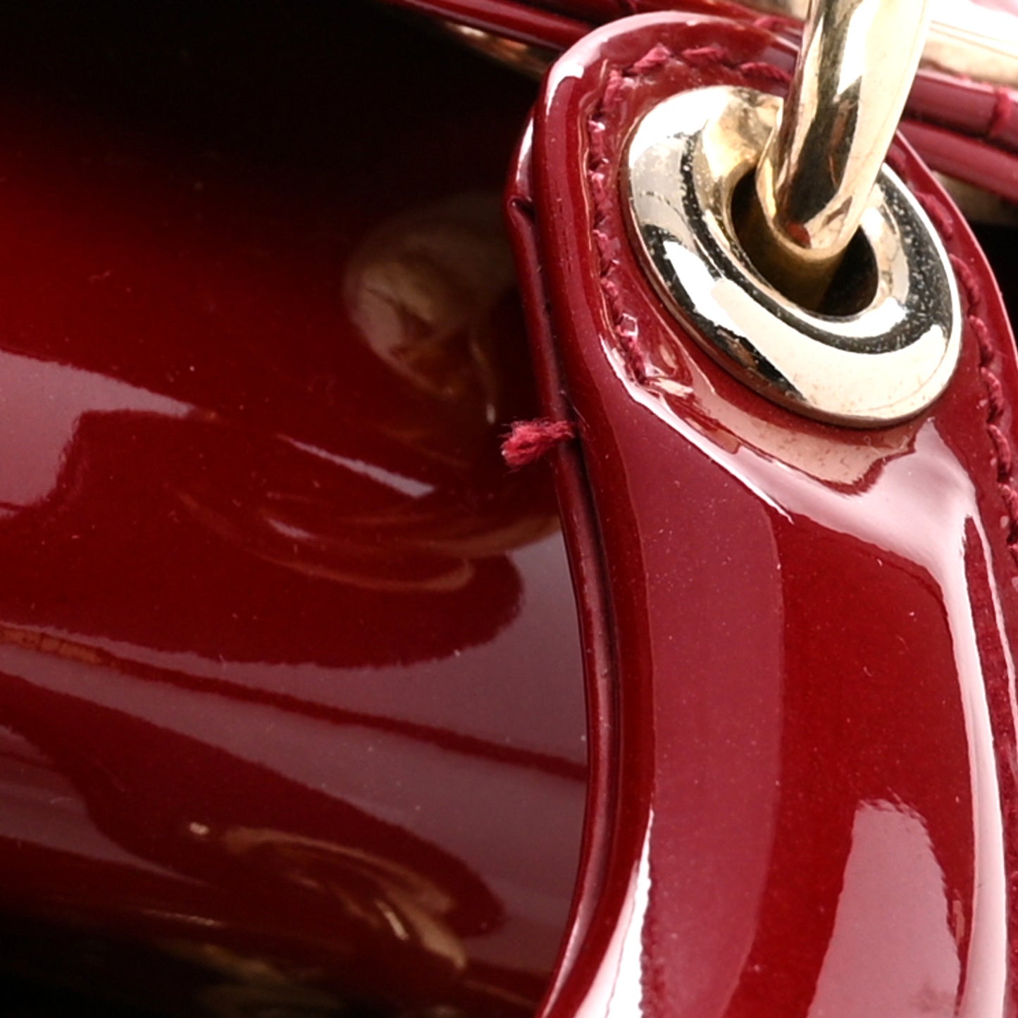 Patent Cannage Mini Lady Dior Red