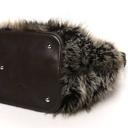 Chanel Calfskin Fantasy Fur Shopper Tote Brown 10 of 14