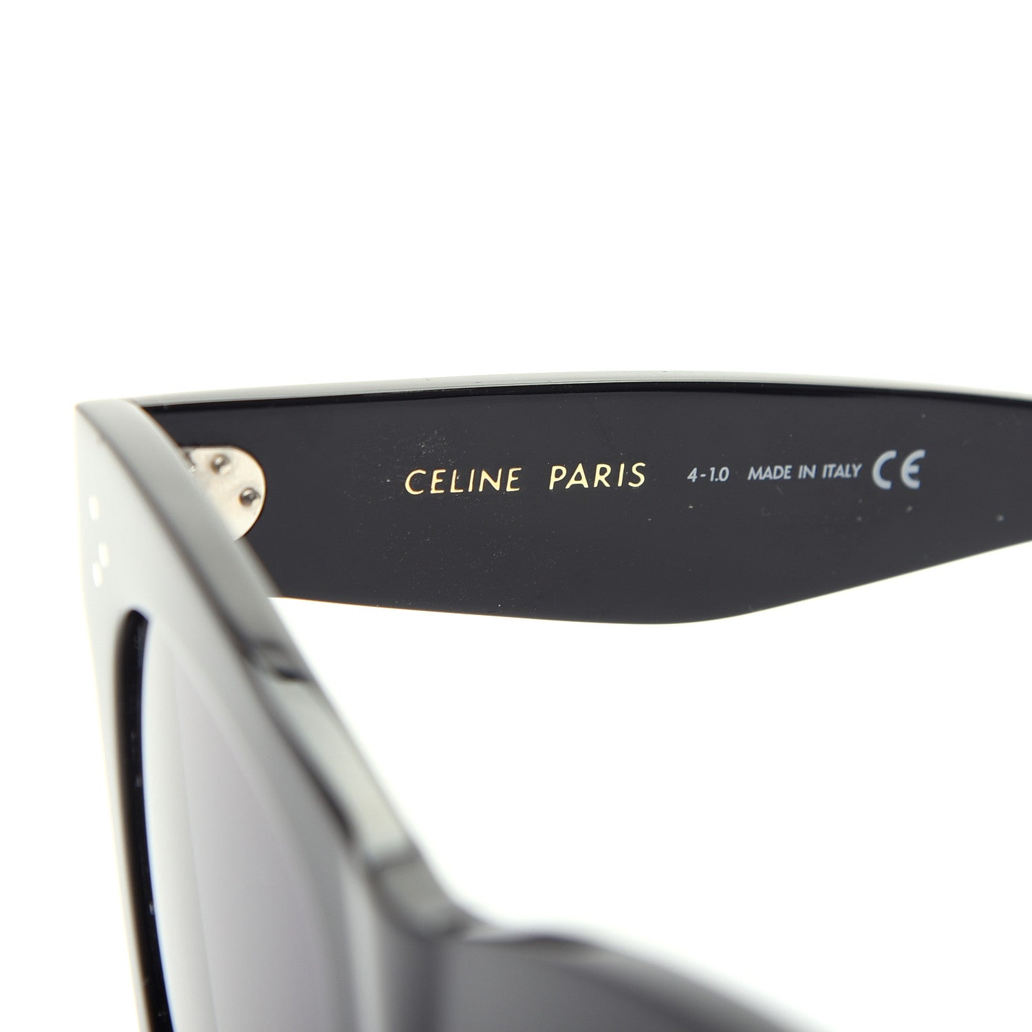 Celine Acetate Polarized Cat Eye Sunglasses CL4004IN Black 5 of 6