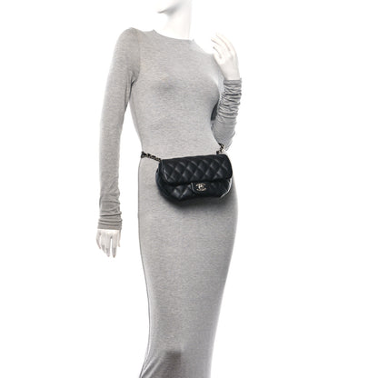 Chanel Calfskin Quilted CC Uniform Flap Belt Bag Black 2 of 10