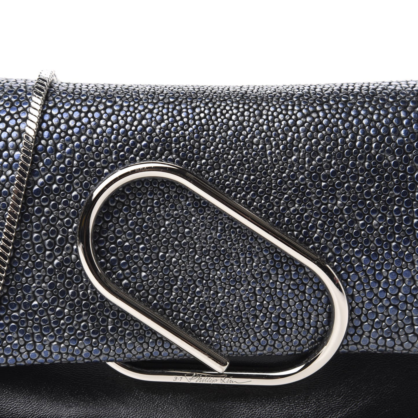 3.1 Calfskin Stingray Embossed Micro Alix Crossbody Bag Black
