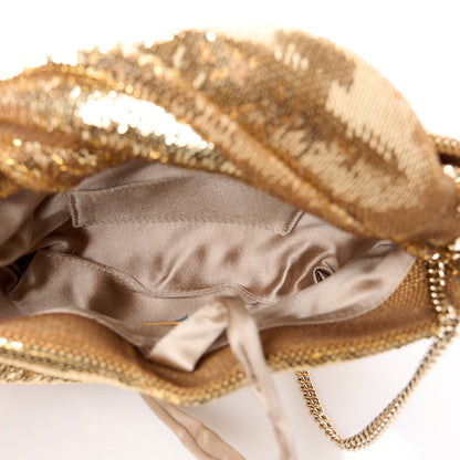 Jimmy Choo Satin Crystal Embellished Bonny Shoulder Bag Gold 5 of 12