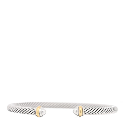 David Yurman Sterling Silver 18K Yellow Gold 4mm Cable Classics Bracelet 1 of 3
