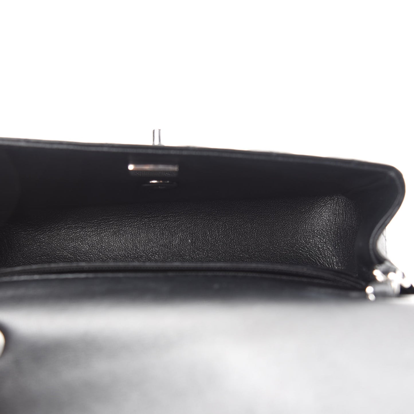 Lambskin Quilted Mini Rectangular Flap Black