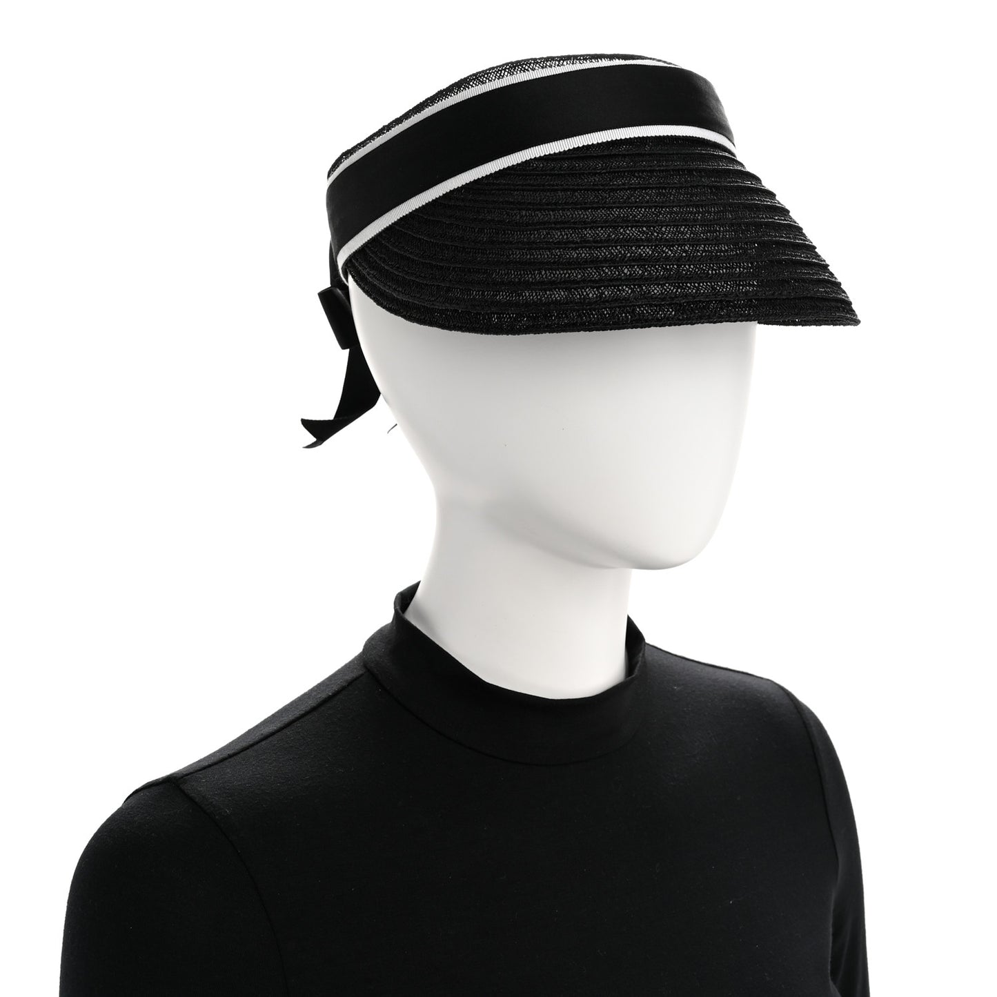 Abaca Cotton Ribbon Visor M Black