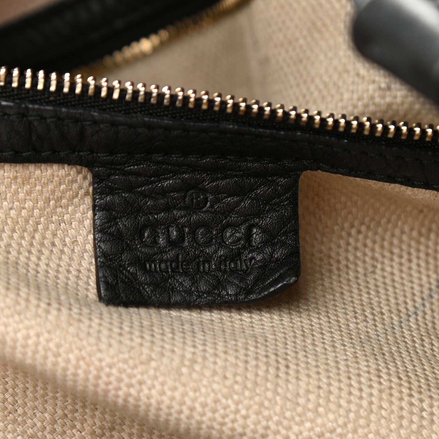 Pebbled Calfskin Large Soho Shoulder Bag Black