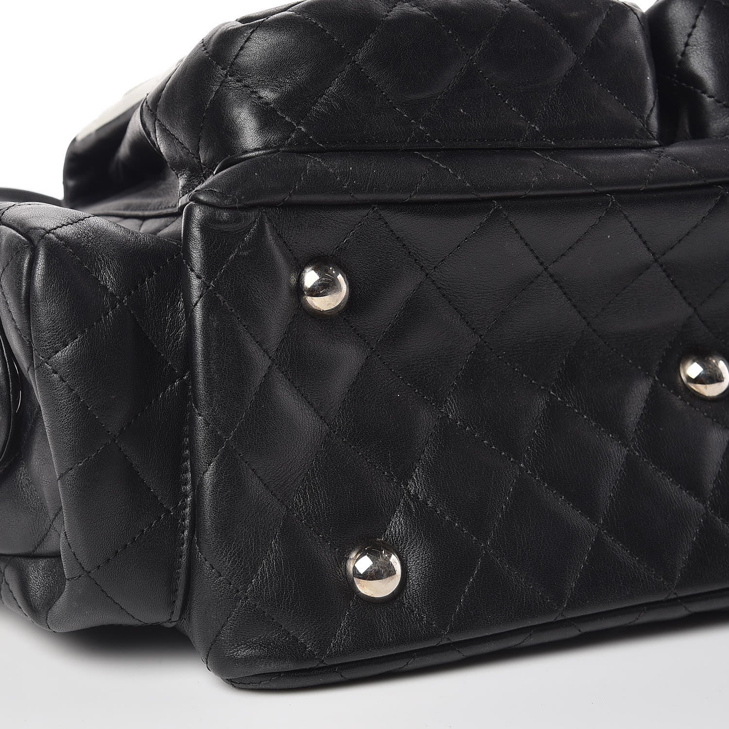 Chanel Calfskin Quilted Large Cambon Multipocket Reporter Black White 8 of 18