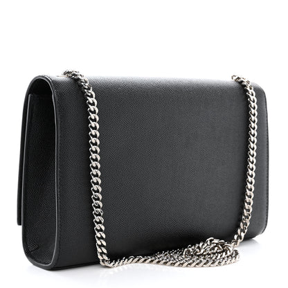 Saint Laurent Grain De Poudre Medium Classic Monogram Kate Satchel Black 3 of 12