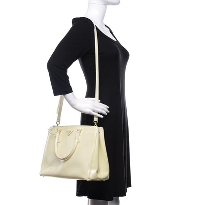 Prada Saffiano Vernice Medium Galleria Double Zip Tote Bianco 2 of 22