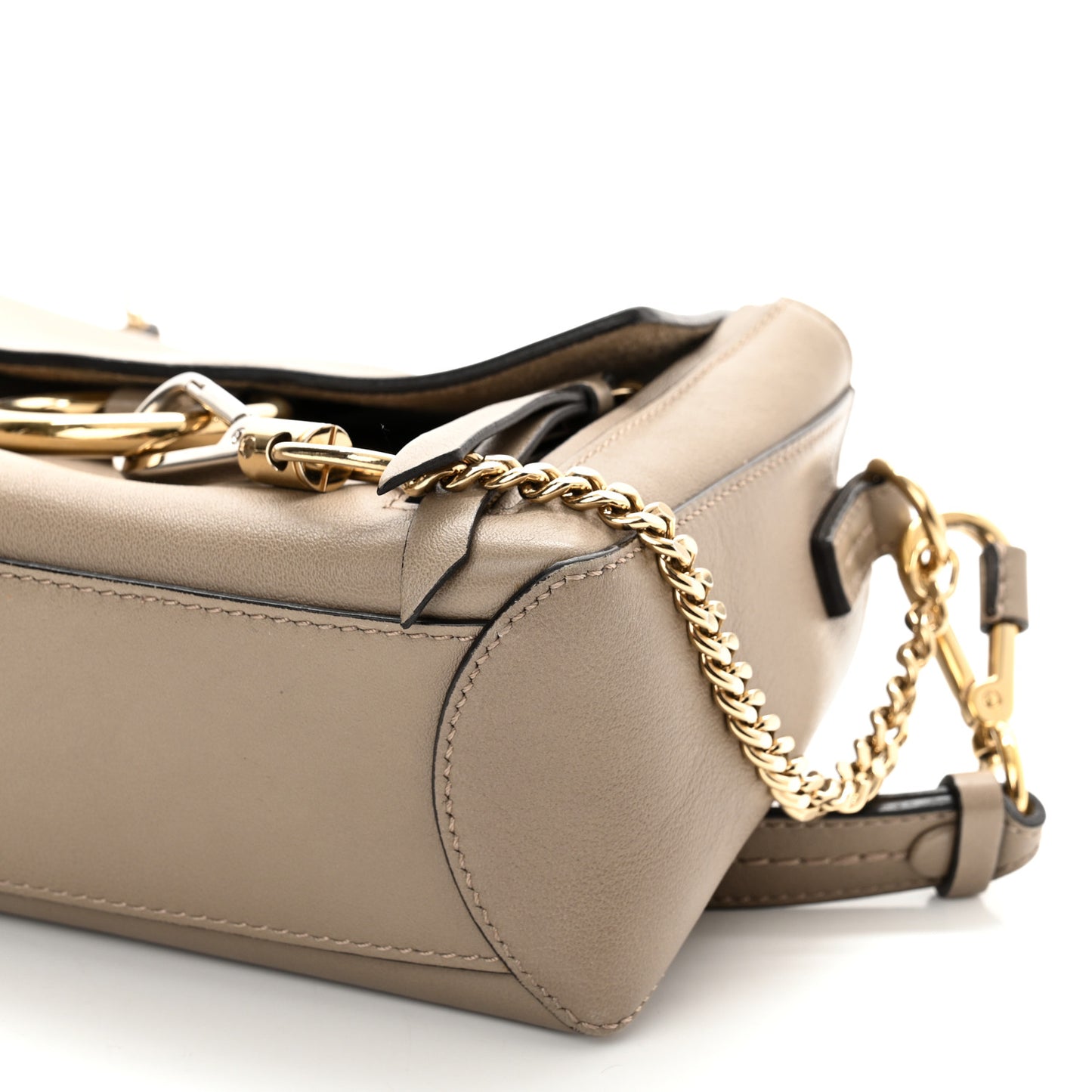 Calfskin Mini Faye Day Shoulder Bag Motty Grey