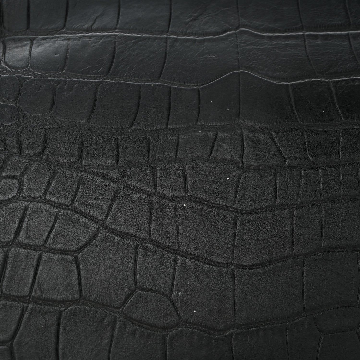 Celine Calfskin Crocodile Embossed Medium Phantom Luggage Black 11 of 17