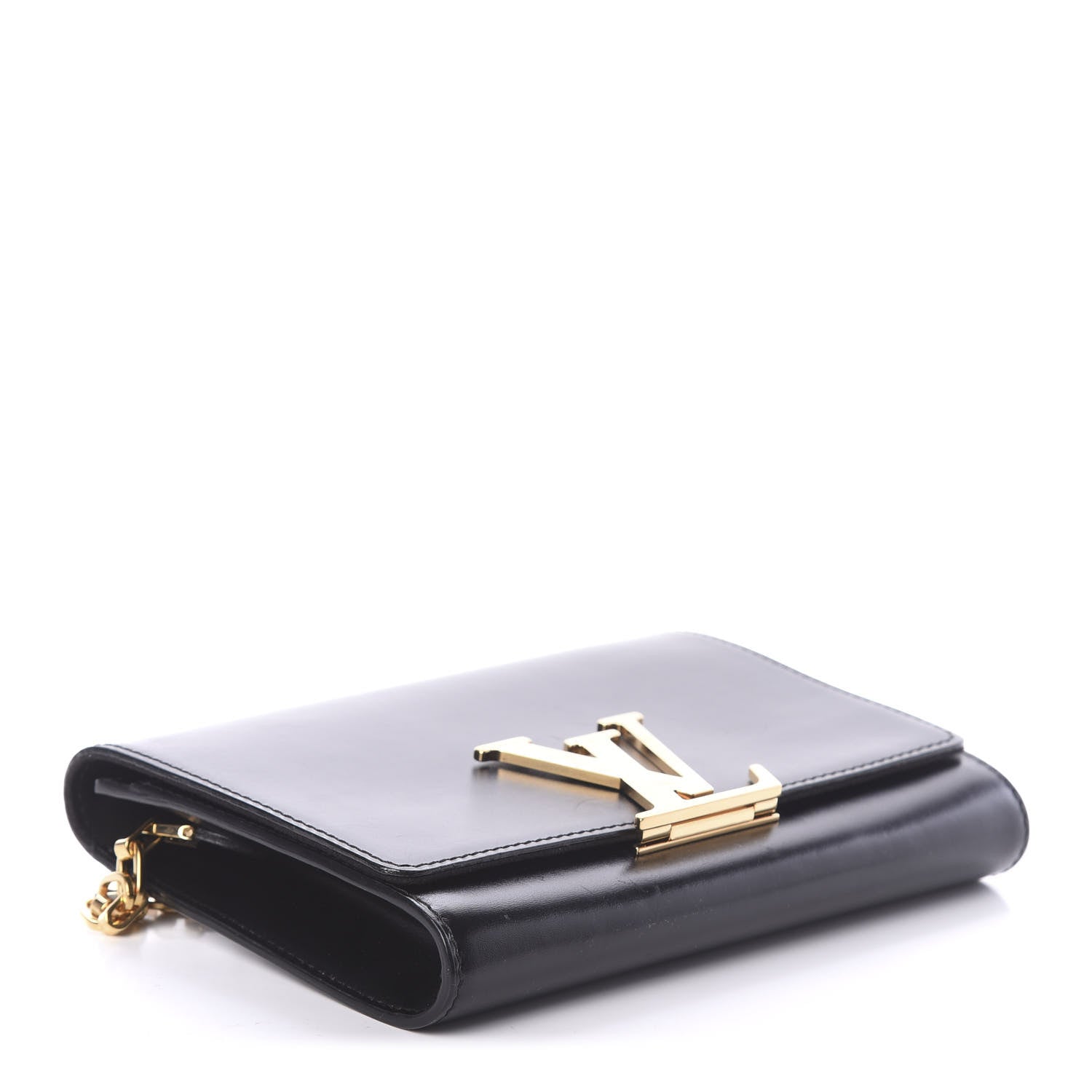 Louis Vuitton Calfskin Chain Louise MM Black 3 of 7