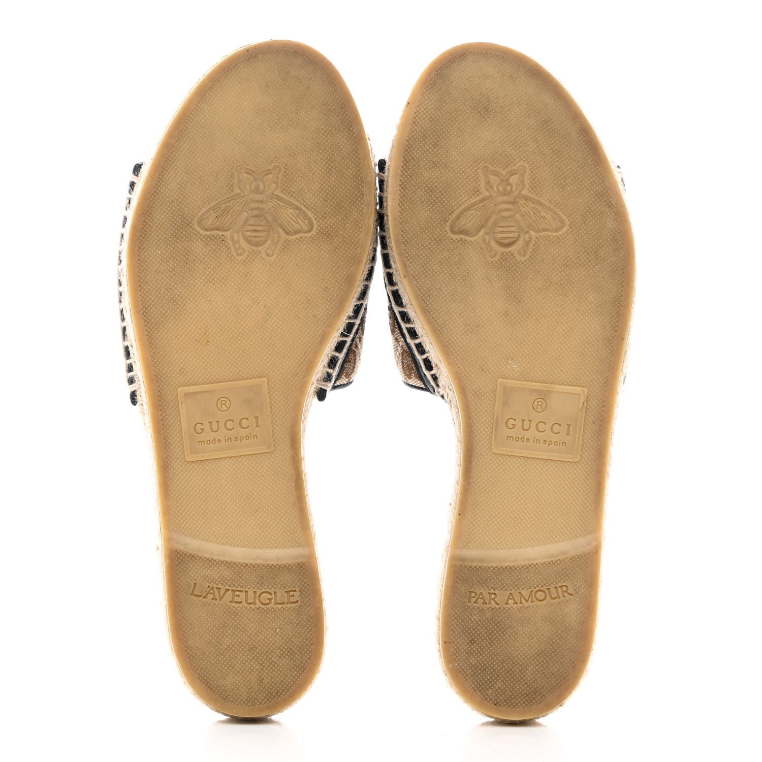 Gucci Monogram Matelasse GG Marmont Espadrille 20mm Slide Sandals 37 Beige Ebony Black 5 of 13