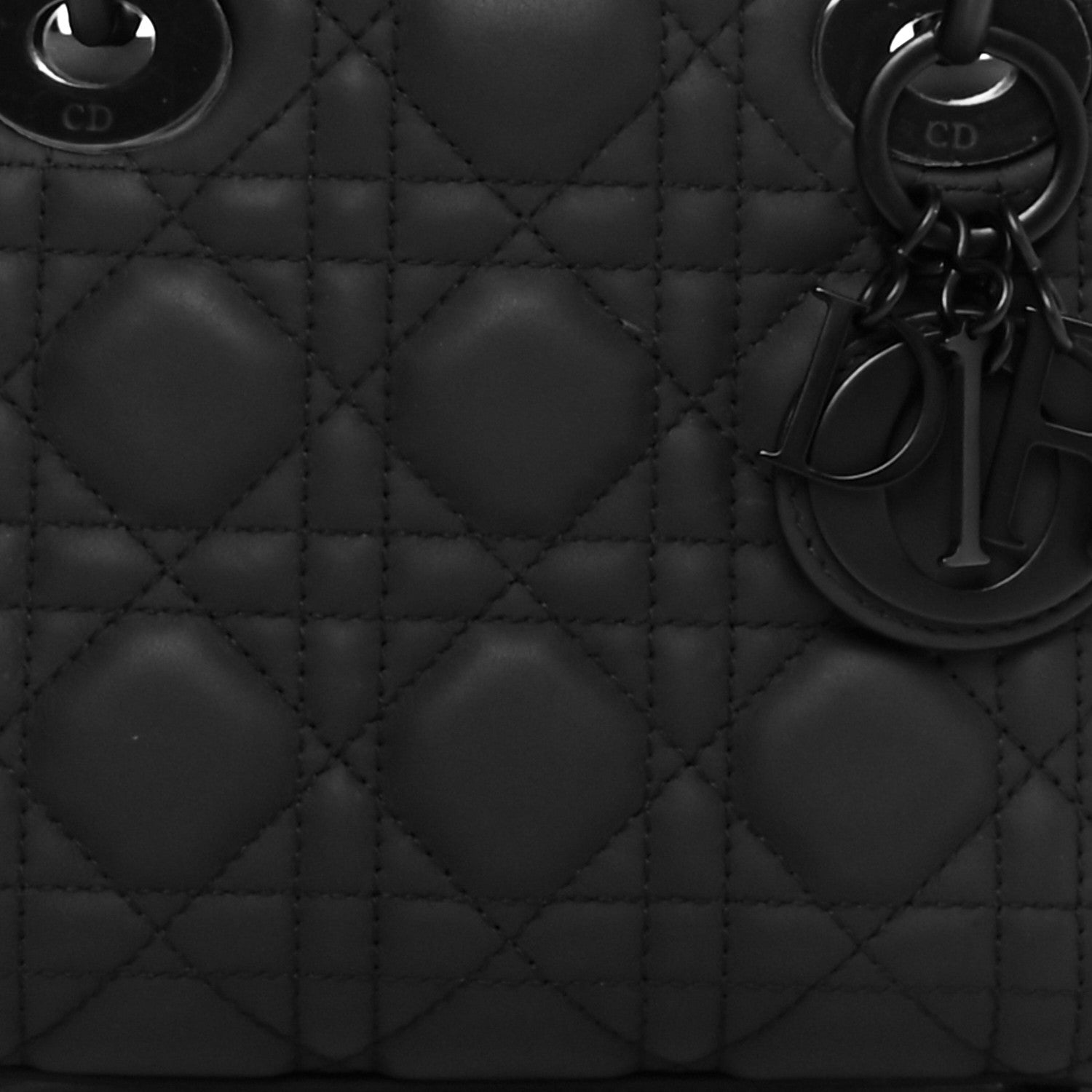 Christian Dior Ultra Matte Calfskin Cannage Mini Lady Dior Black 9 of 10