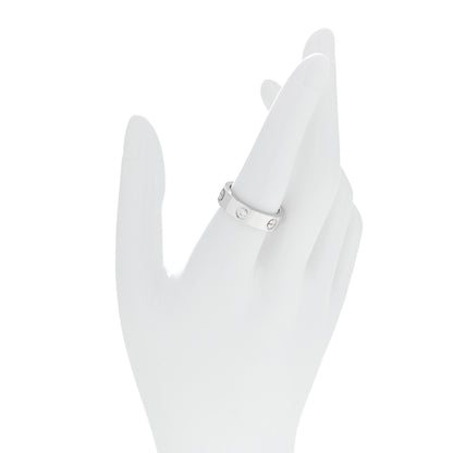 Cartier 18K White Gold 3 Diamond 5.5mm LOVE Ring 57 8 2 of 5