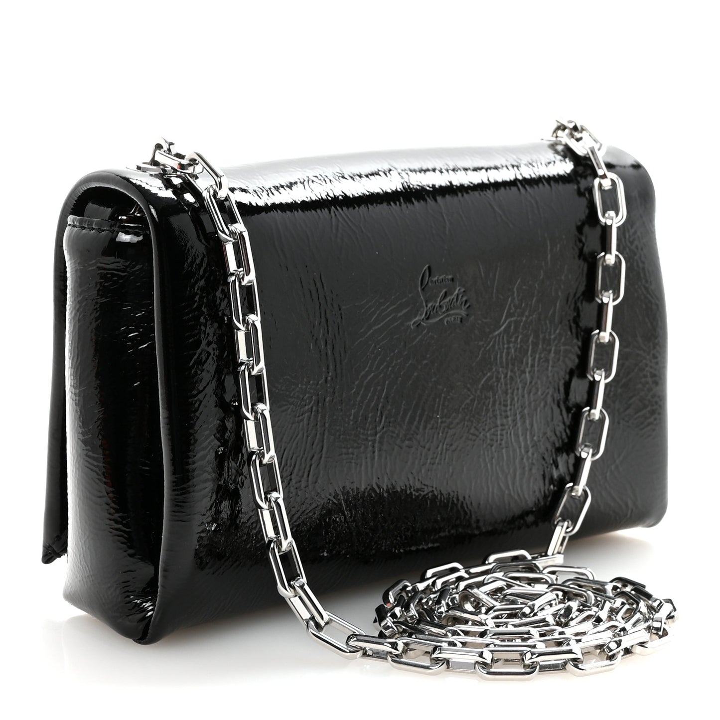 Naplak Patent Calfskin Monochrome Loubi54 Shoulder Bag Zaffiro