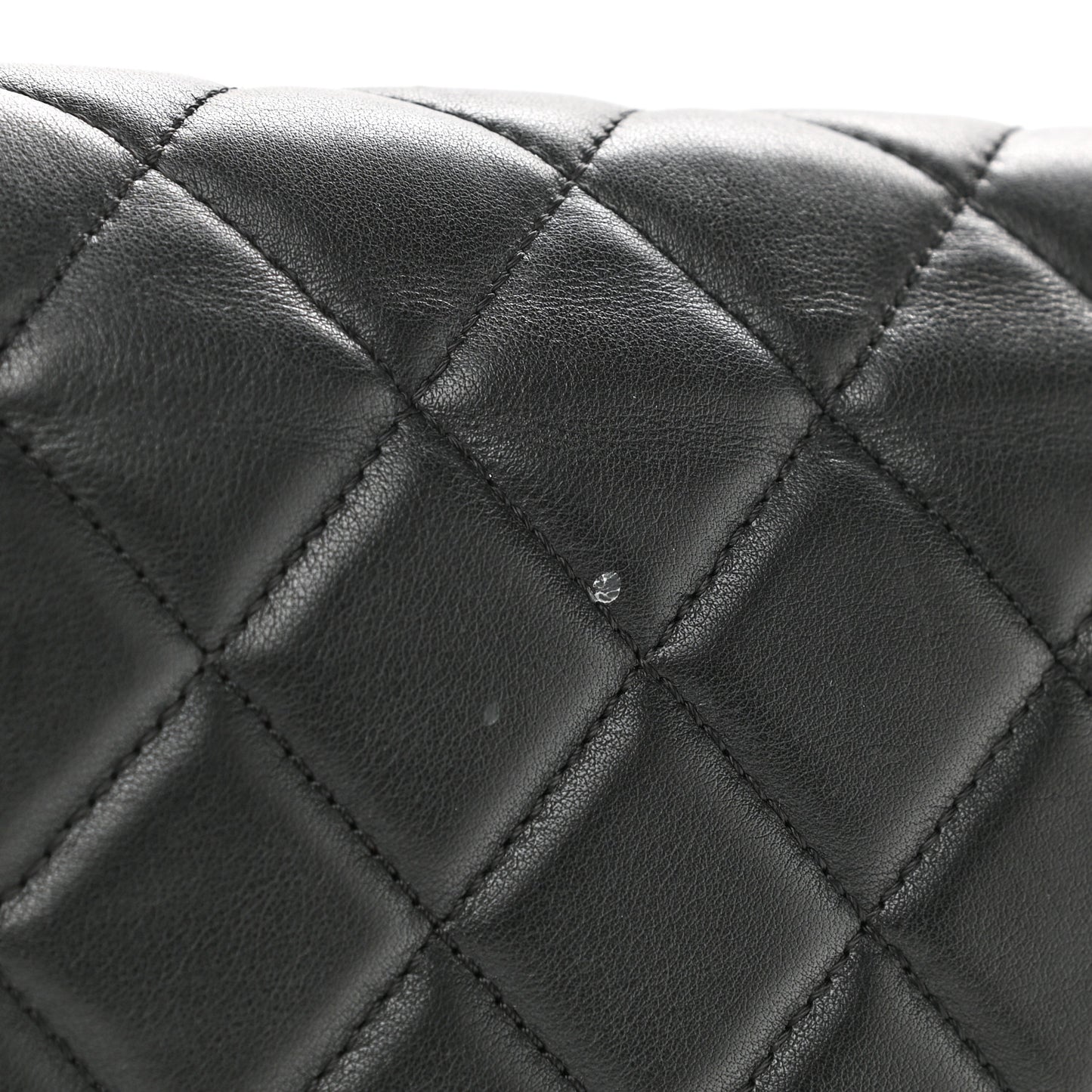 Calfskin Quilted Large Boy Flap Black