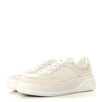 Gucci Calfskin GG Tennis Embossed Perforated Womens Platform 55mm Sneakers 39 Great White 4 of 10