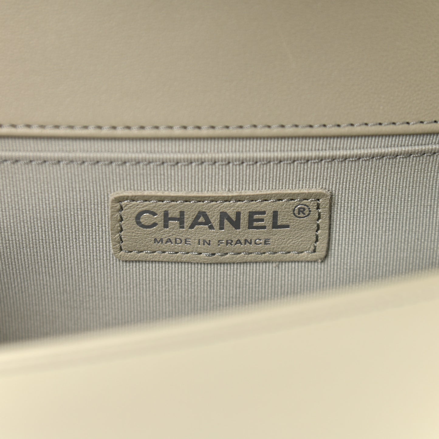Calfskin Chevron Quilted Medium Boy Flap Grey