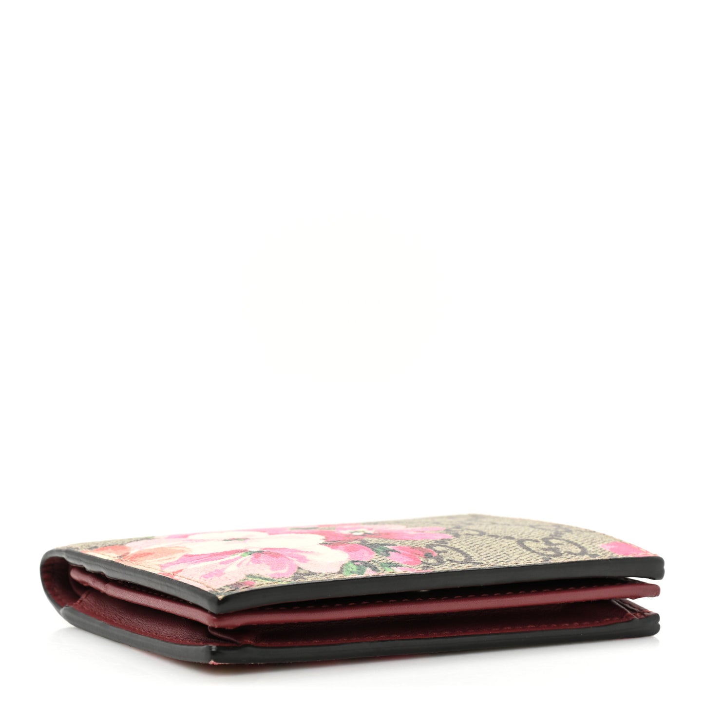 GG Supreme Monogram Blooms Card Case Beige Multicolor Dry Rose