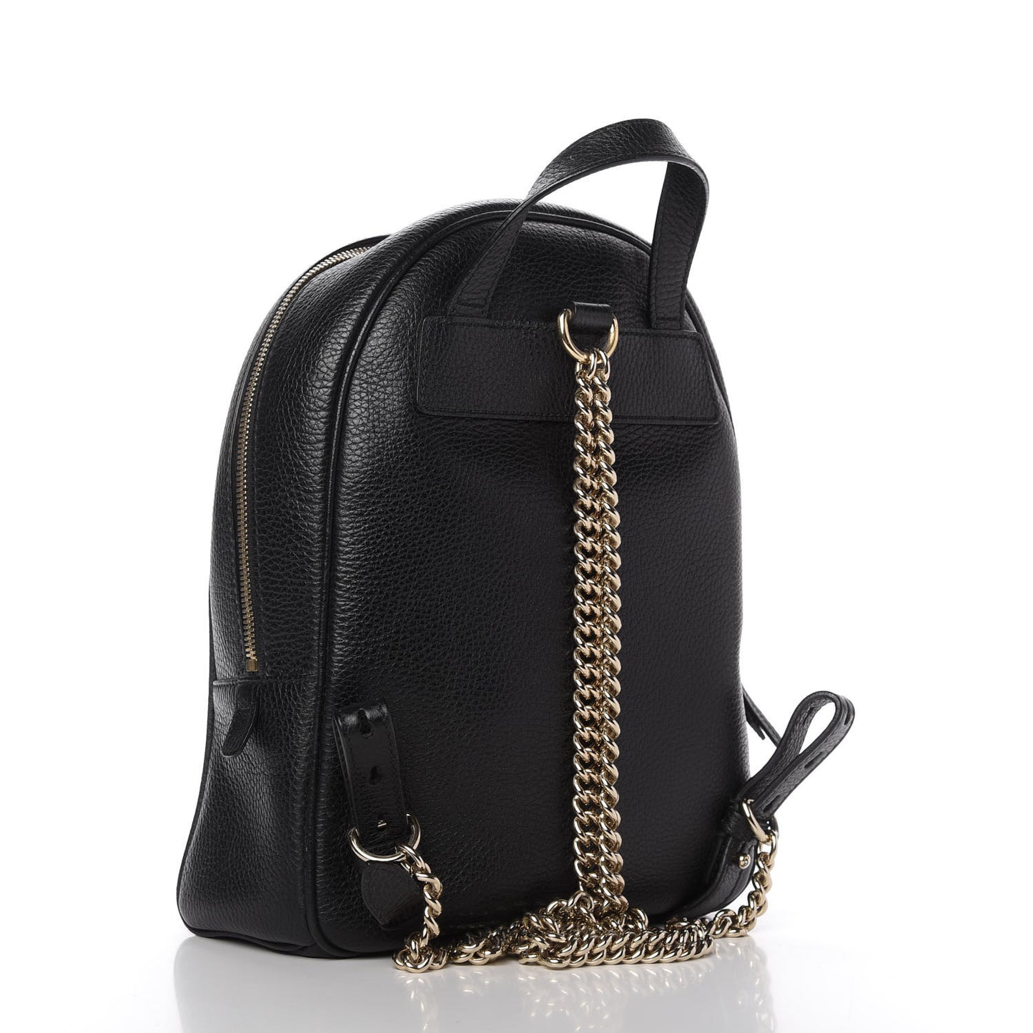 Pebbled Calfskin Soho Chain Backpack Black