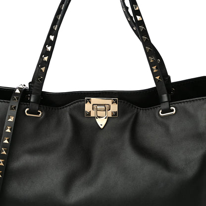 Valentino Garavani Vitello Medium Rockstud Tote Black 8 of 11