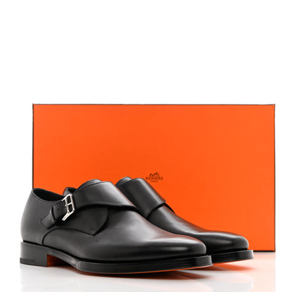 Hermes Calfskin Mens Buckle Loafers 42 Black 19 of 19