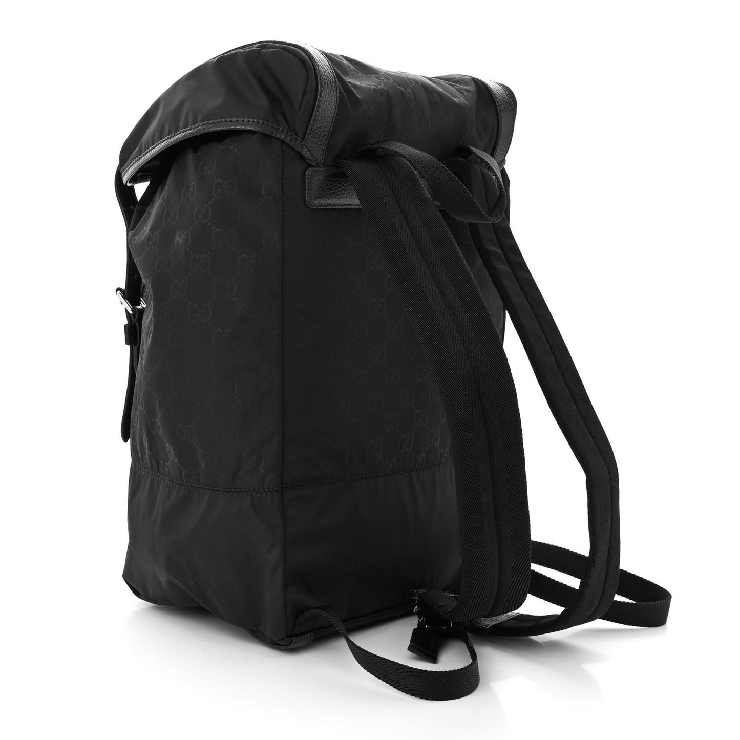 Nylon Monogram Medium Light Double Buckle Backpack Black
