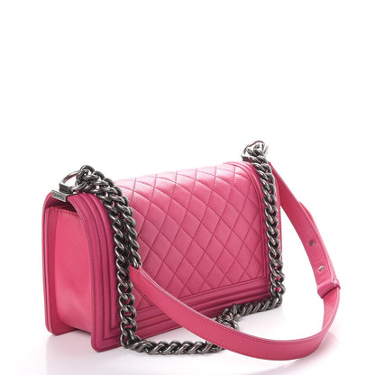 Chanel Lambskin Quilted Medium Boy Flap Pink 3 of 13
