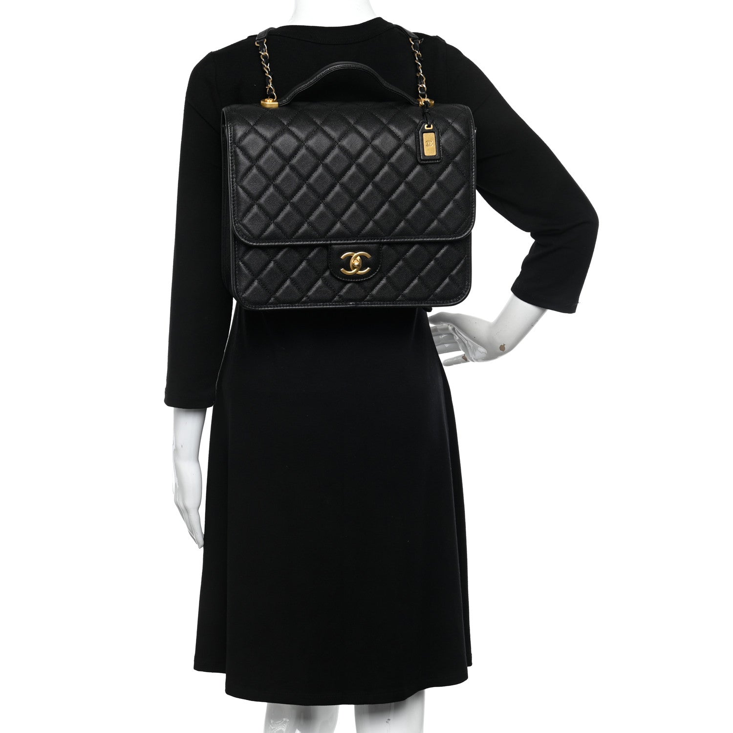 Chanel Caviar Quilted School Memory Backpack Black 2 of 9