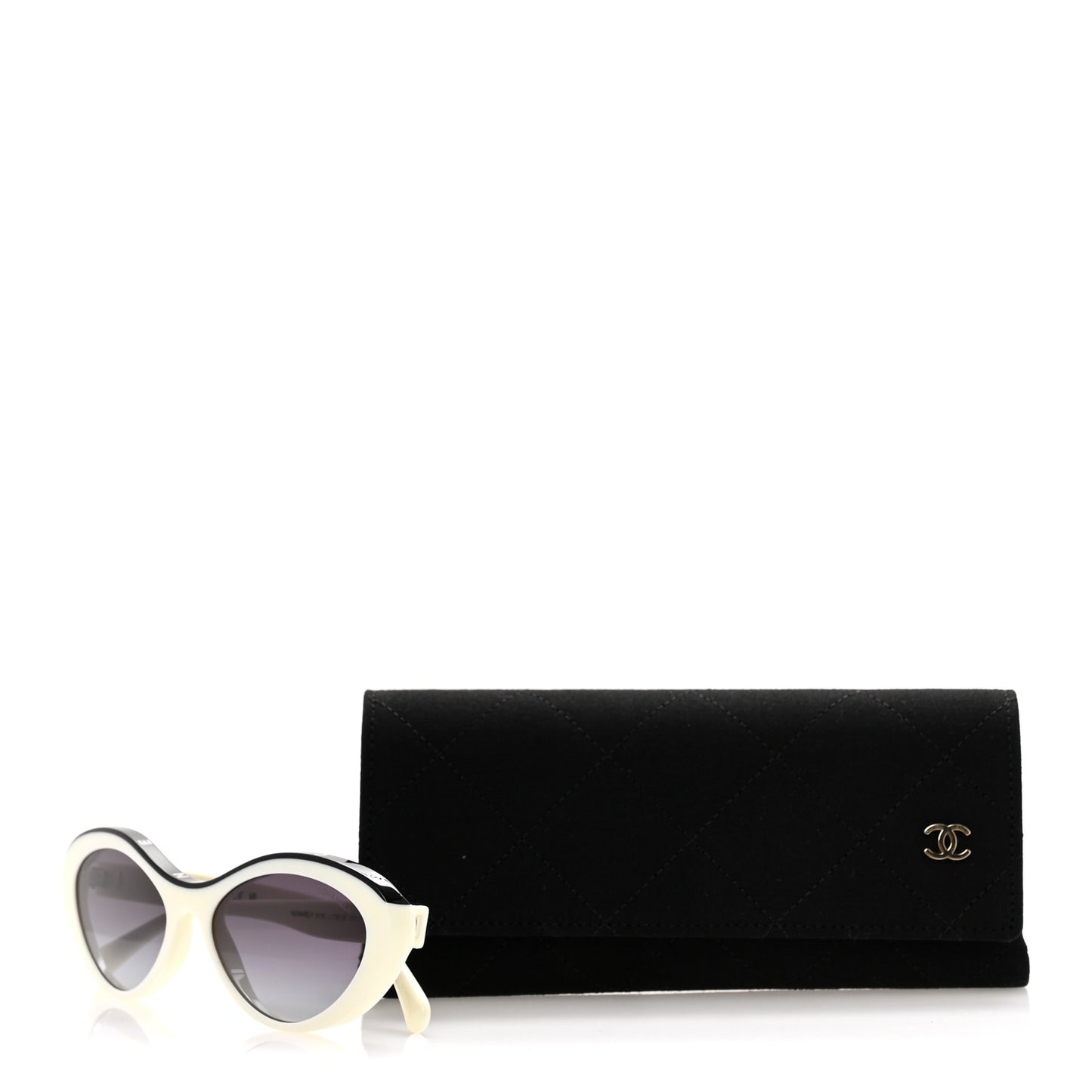 Acetate Oval Sunglasses 5416 White Black