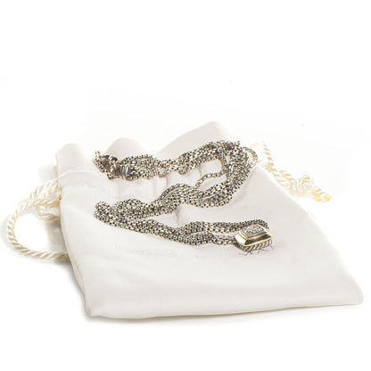 David Yurman Sterling Silver 18K Yellow Gold Diamond 7mm Albion Necklace 5 of 5
