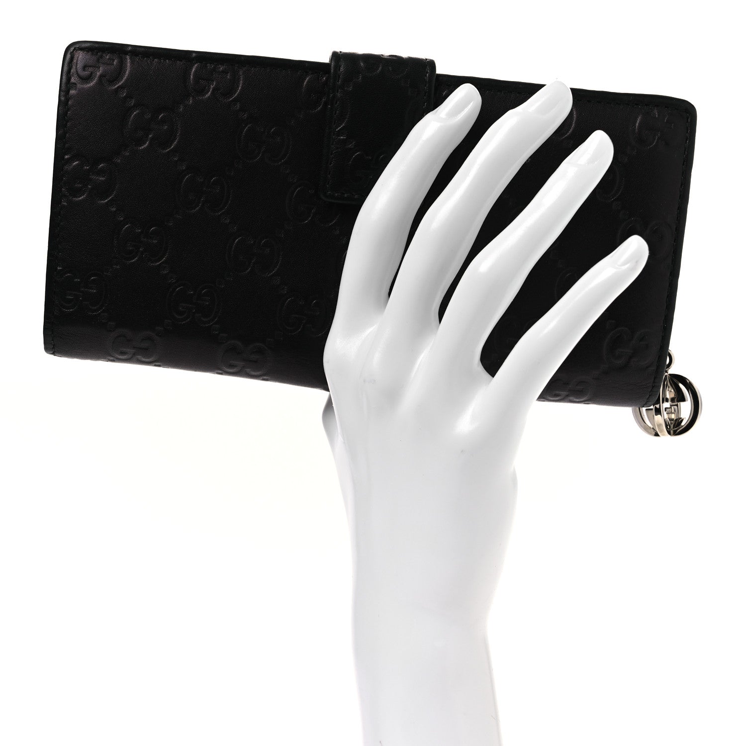 Gucci Guccissima Twins Continental Flap Wallet Black 2 of 9