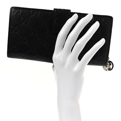 Gucci Guccissima Twins Continental Flap Wallet Black 2 of 9