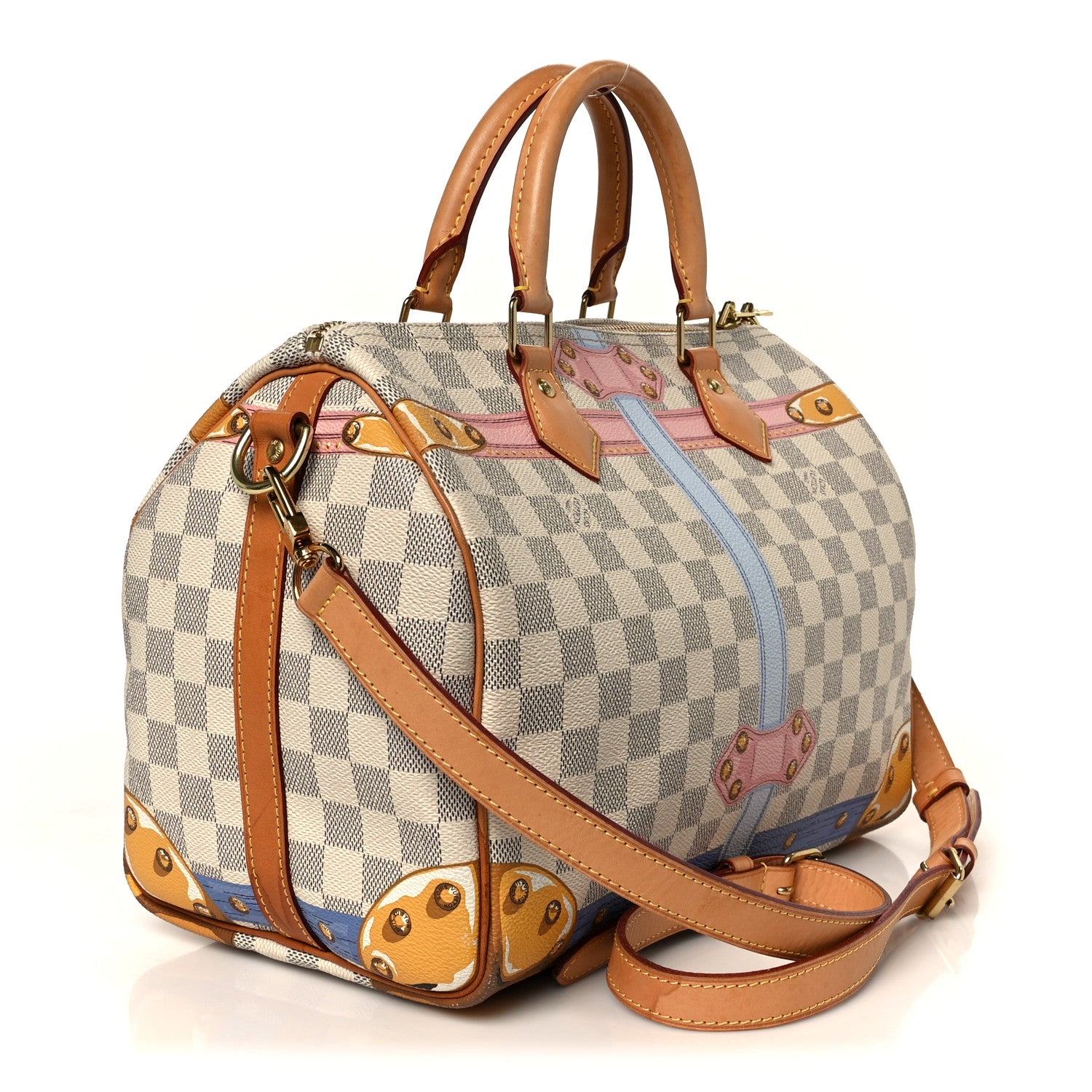Louis Vuitton Damier Azur Summer Trunks Speedy Bandouliere 30 3 of 10